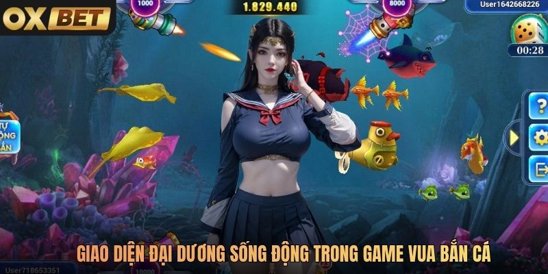Giao diện đại dương sống động trong game Vua Bắn Cá
